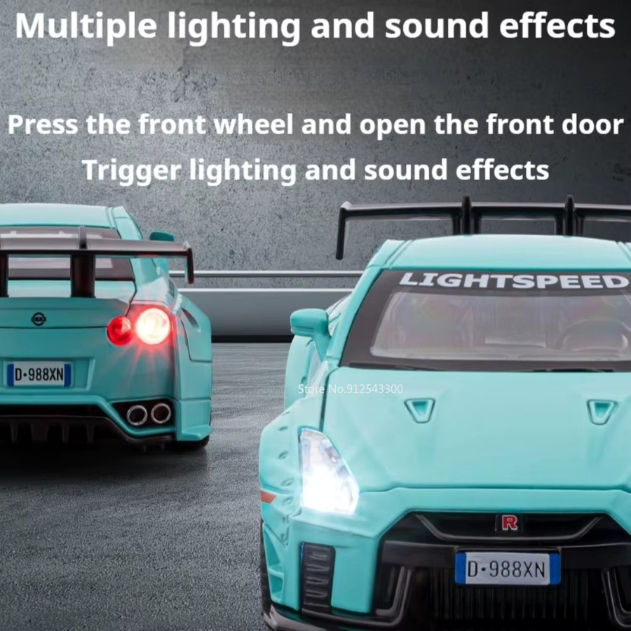 caipo GTR R8V10 Sportwagen-Modell, 1:32, mit Licht und Sound, grau - Bild 5