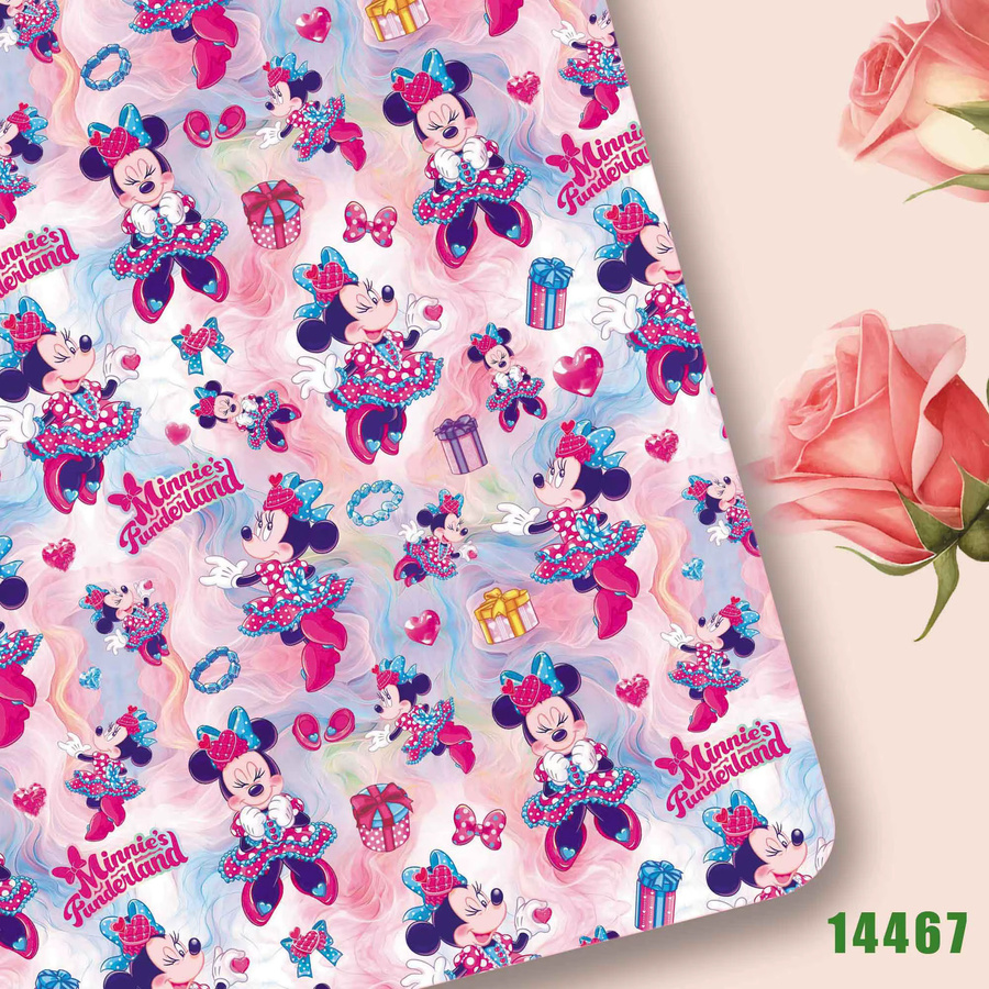 Disney Patchwork-Stoff mit Cartoon-Motiven aus Polyester-Baumwolle für Kinder Heimtextilien und Puppenkleider, B: 140 cm, H: 50 cm, Mehrfarbig - Bild 2