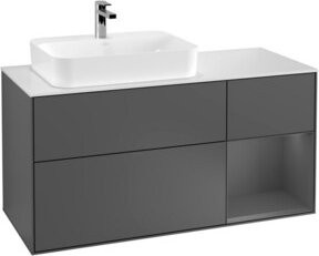 V&B Waschtischunterschrank Finion mit Wandbeleuchtung, Anthrazit Matt, Breite: 120 cm, Tiefe: 50,1 cm, Höhe: 50,1 cm - Bild 1