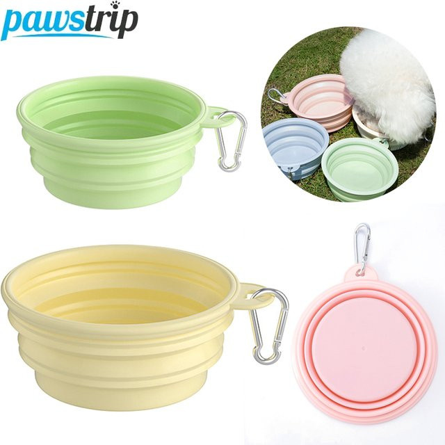 Faltbarer Silikon-Hundenapf von pawstrip in Gelb für Outdoor-Reisen, Trinknapf für Hunde und Katzen, erhältlich in 350 ml, 650 ml und 1000 ml - Bild 1
