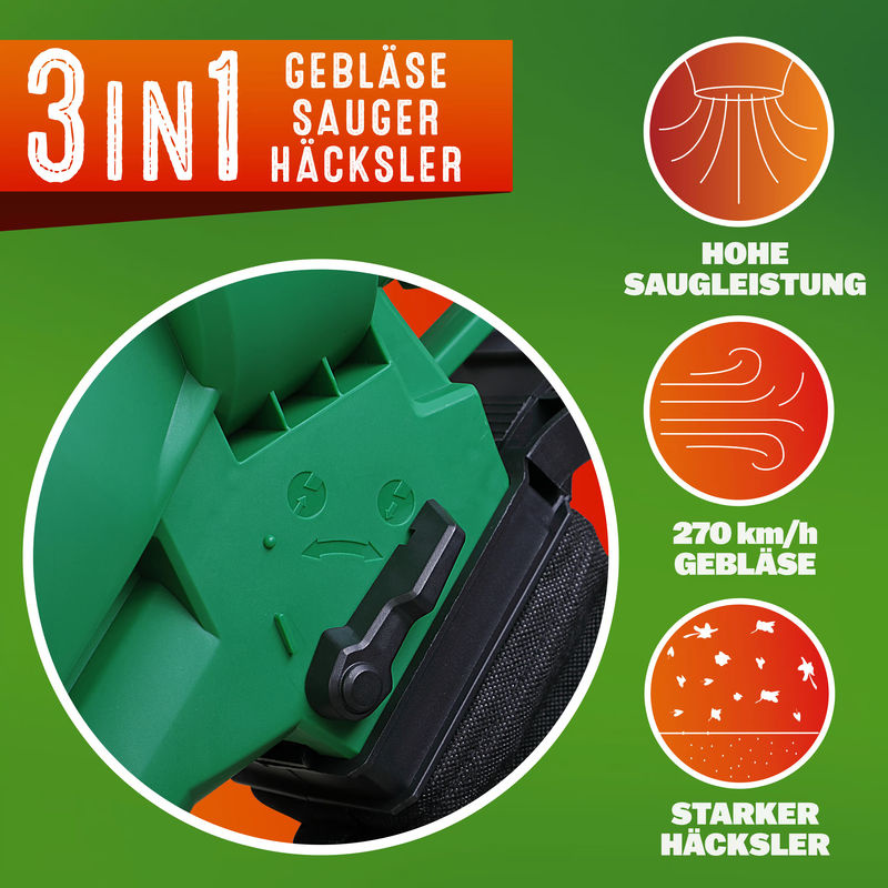 Elektrischer 3in1 Laubsauger mit TÜV Süd GS Zertifizierung - Bild 3