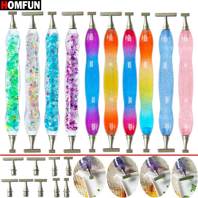 HOMFUN Multifunktionaler Gewindebohrer Stickerei Stift mit Metall Schraubgewinde für Diamantmalerei in Multicolour - Bild 1