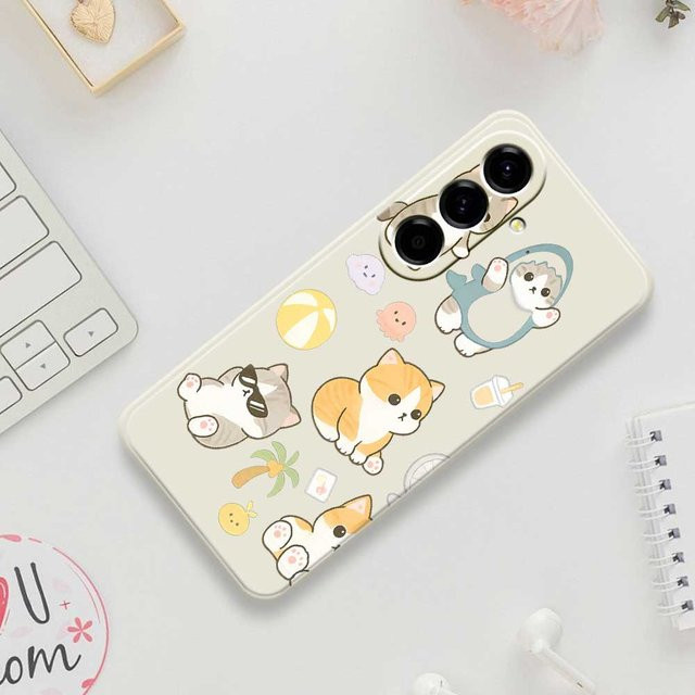 Samsung Handyhülle mit niedlichem Katzen- und Baby-Muster für A56 5G A36 A26 A06 A16 A55 A35 A25 A15 A54 A34 A53 A33 A52 A32 in Multicolour aus TPU - Bild 1