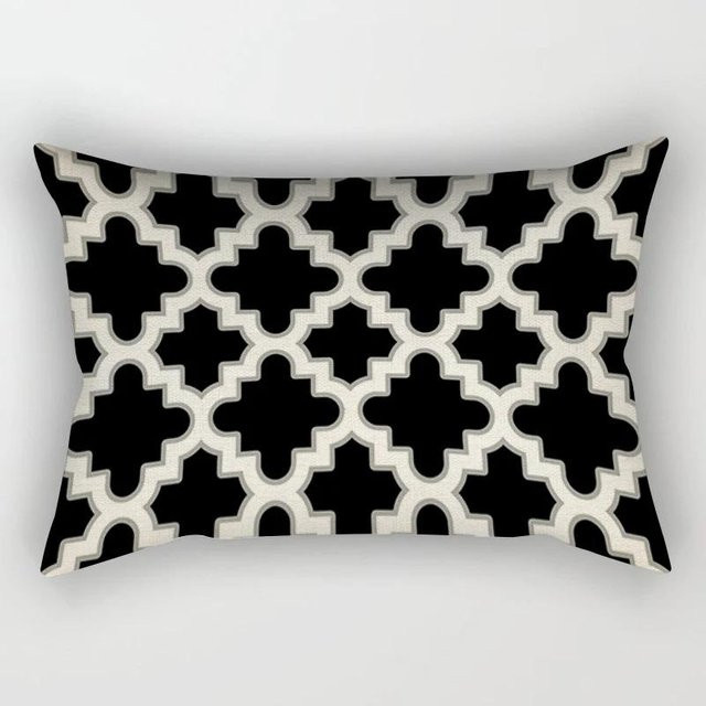JMG Clothing Kissenhülle mit geometrischem Design in Schwarz, B/H: 60 x 40 cm - Bild 1