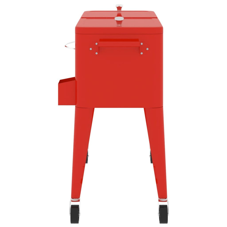 Rote Kühlbox auf Rädern von VD Home Furnishing, B/T/H: 92 x 43 x 89 cm - Bild 2