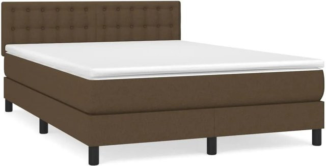 vidaXL Boxspringbett mit Matratze Hybrid-Design in Dunkelbraun, B/T/H: 140 x 190 x 200 cm - Bild 1
