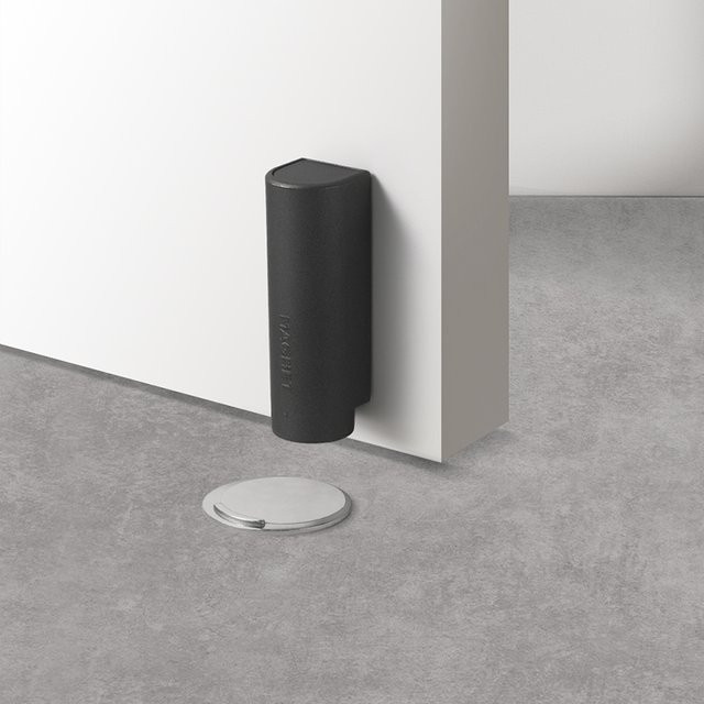 Mandodle Magnetischer Türstopper aus Edelstahl in Grau-Schwarz, nagelfreie Türbasis und Türbeschlag - Bild 1