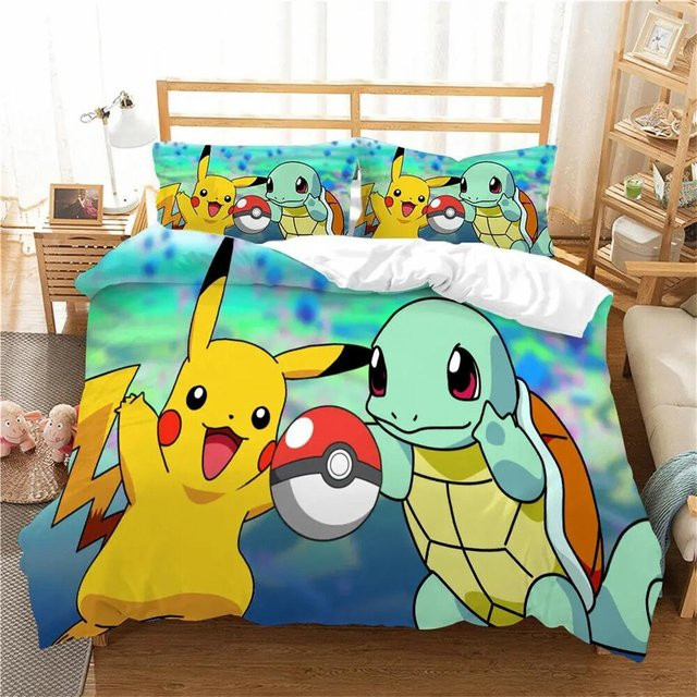 Pokemon Pikachu Bettwäsche Set mit 3D-Druck für Kinder, 2-teilig, B/H: 135 x 200 cm, Mehrfarbig - Bild 1