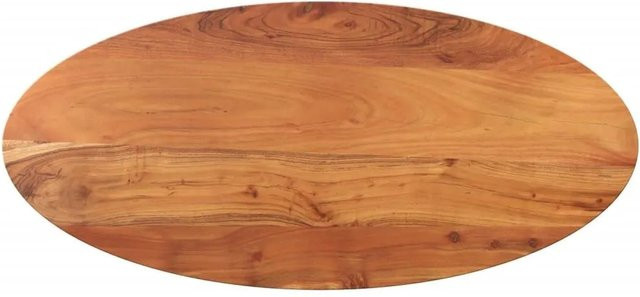 vidaXL Tischplatte Oval aus Akazien-Massivholz in Braun, B/T/H: 120 x 50 x 3,8 cm - Bild 1
