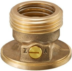 Oventrop Sperrventil G 1 AG x Pumpenflansch G 1 1/2 in gebürstetem Messing Gold - Bild 1