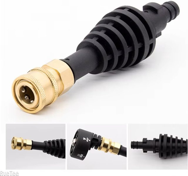 Worx Ersatz-Verlängerungsstangenadapter für Hydroshot Hochdruckreiniger mit Schnellanschluss, Schwarz, Länge: 15 cm - Bild 1