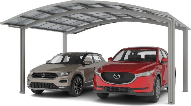 Ximax Doppelcarport Portoforte-80 M-Ausführung in Edelstahl-Look, Farbe: silberfarben, B/T: 542,3 x 495,4 cm - Bild 1
