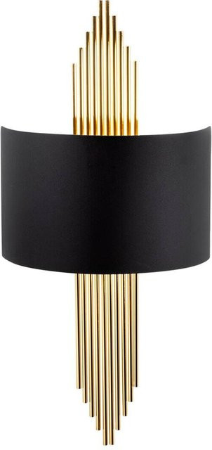 Opviq Wandleuchte Ring in Gold und Schwarz aus Metall mit E27 Fassung, B/H/T: 10 x 22 x 10 cm - Bild 1