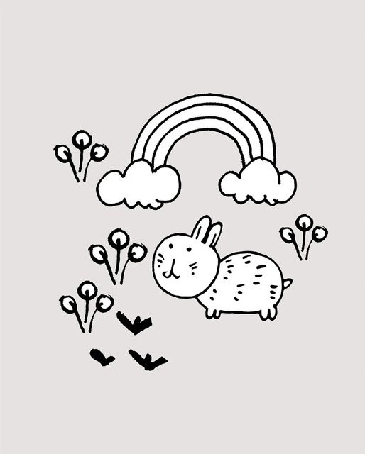 Komar Wandbild Scribble Bunny Paper Poster Multicolor Breite: 40 cm, Höhe: 50 cm - Bild 1
