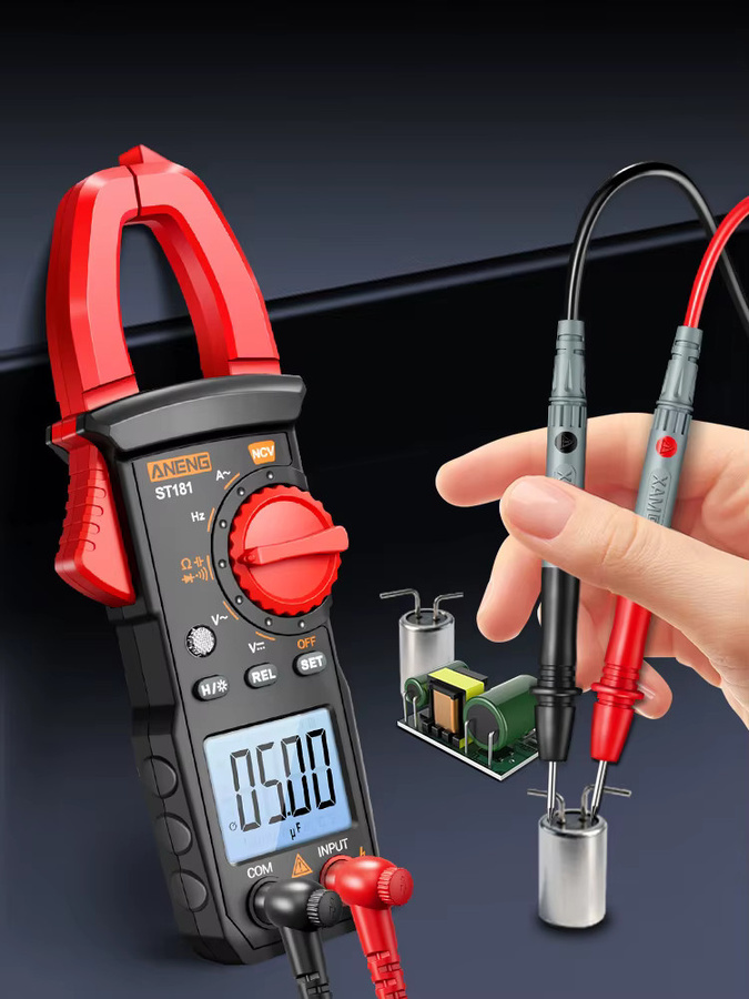 ANENG Elektriker Kit ST181+VD807 mit Zangenmessgerät Multimeter und NCV Spannungsprüfer in Schwarz - Bild 6