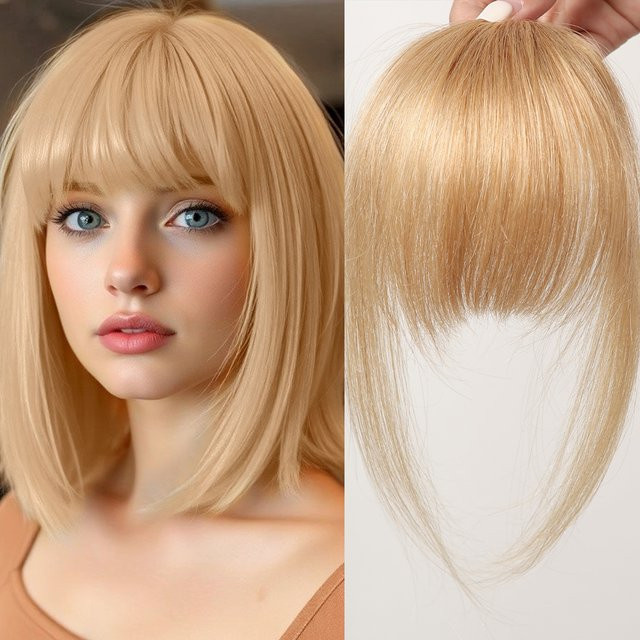 HAIRCUBE Clip on Air Bang Haarteil, blond, Platin, Wispy Bangs, Damen - Bild 1
