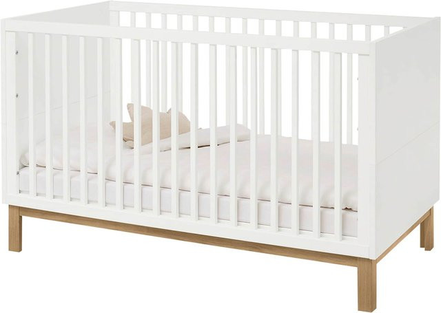 Pinolino Babyzimmer Juna Set 2-teilig in Weiß mit Windeleimer-Auszug aus Eiche und MDF im skandinavischen Design - Bild 1