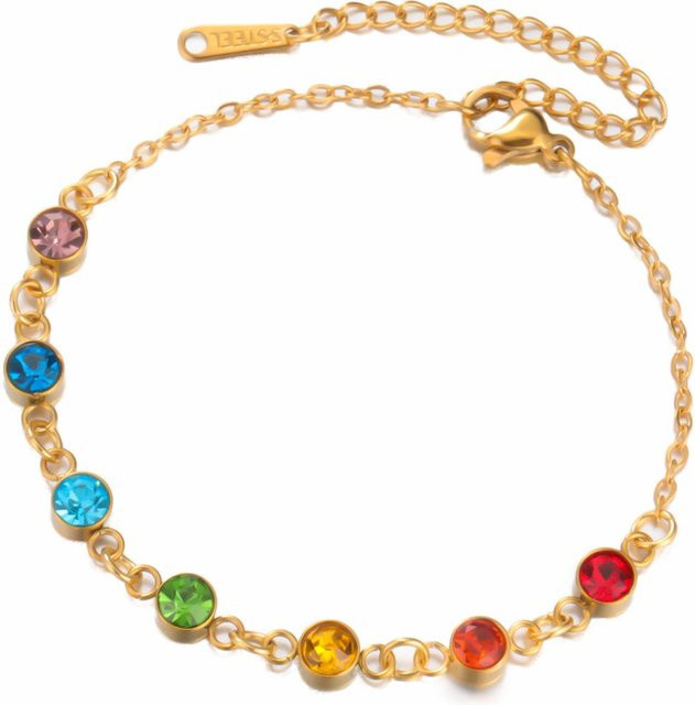 YULIN Armband, Edelstahl, Gold, Kristall, Damen, 17-22cm - Bild 1