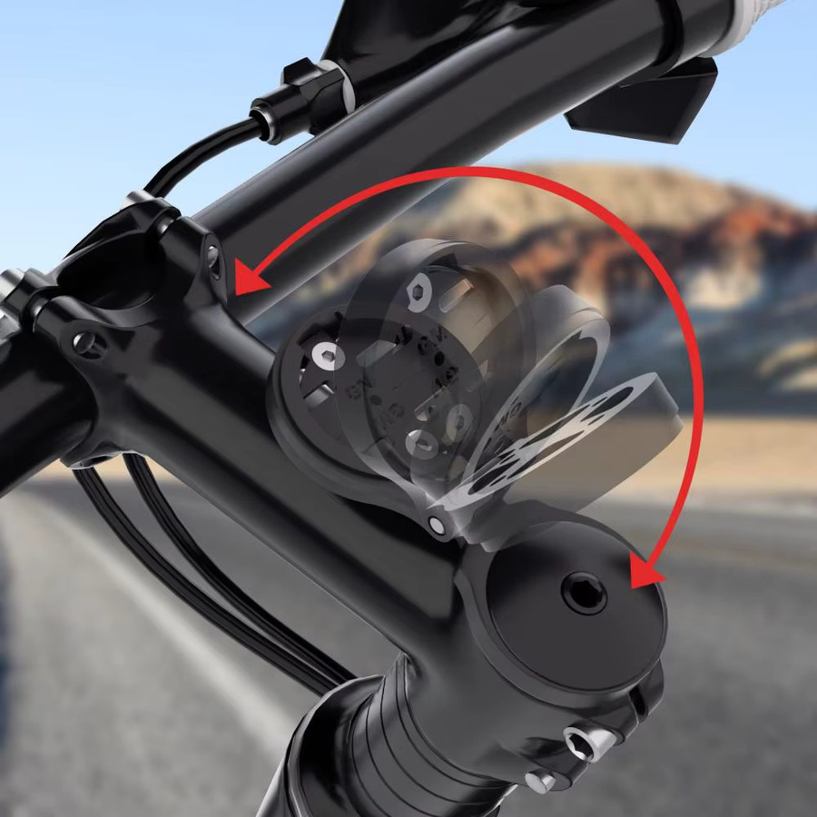 DOMEN Fahrradcomputerhalterung in Schwarz, verstellbare Top Cap Vorbau-Halterung für Garmin, Bryton, Cateye und Wahoo - Bild 4