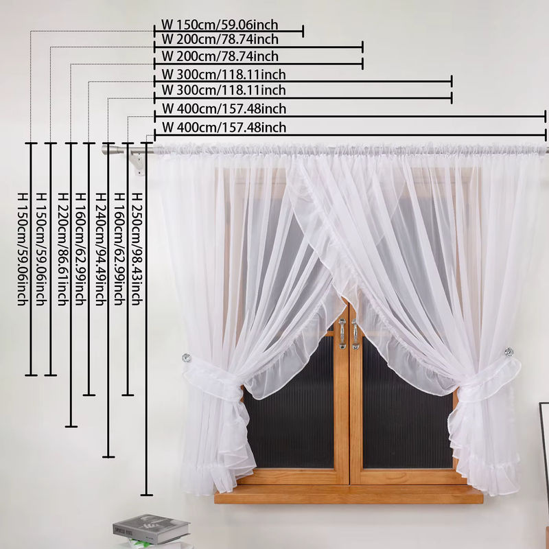 FLYINGCURTAINS Lichtfilter-Fenstervorhang mit Rüschenbesatz und Stangeneinschub, Weiß, Breite: 150 cm, Höhe: 150 cm - Bild 2
