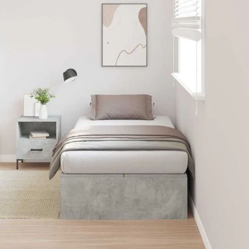 Vidaxl Funktionsbett aus Holzwerkstoff in Grau im Industrial Design, B/T/H: 200 x 80 x 31,5 cm - Bild 1