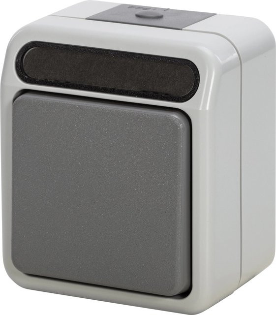 Merten AQUASTAR Wipptaster Push Button in Grau aus Kunststoff - Bild 1