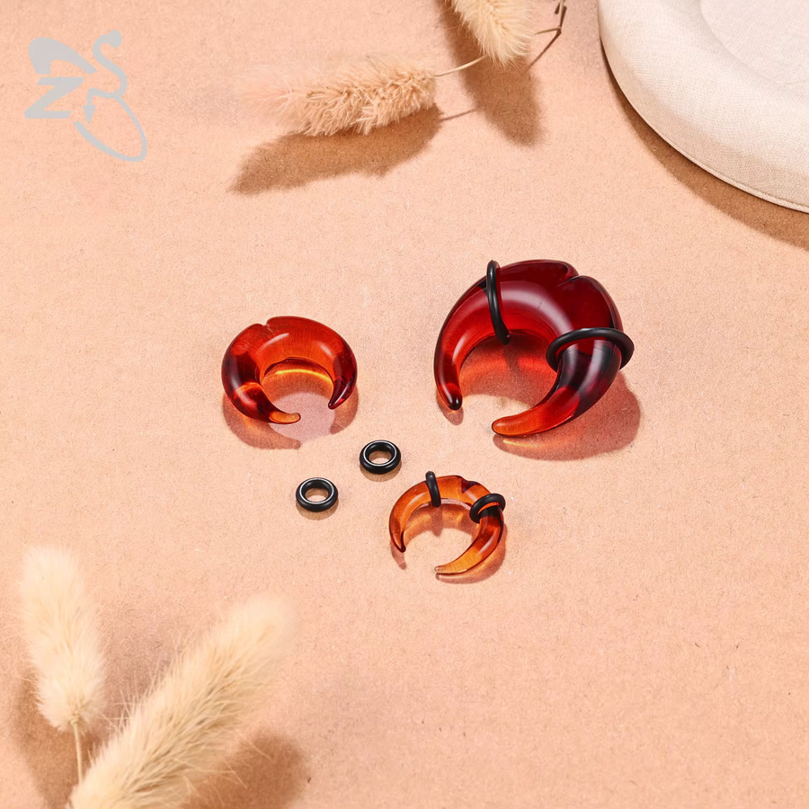 ZS Piercing Ohrstöpsel und Tunnel, Glas, Bunt, Unisex - Bild 2