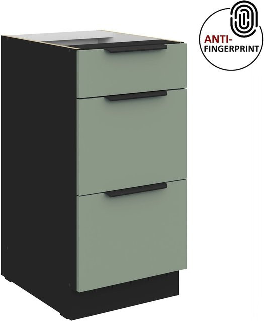 Küchenunterschrank ARIA in Aquamarin Blau matt mit Anti-Fingerprint-Beschichtung, Breite: 40 cm - Bild 1