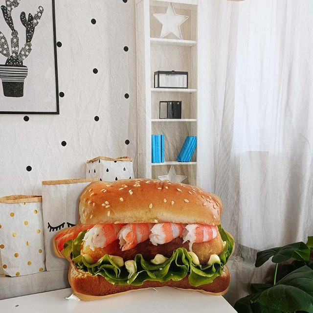 Yiran toy 2 in 1 Hamburger Plüschkissen mit Decke, mehrfarbig - Bild 1