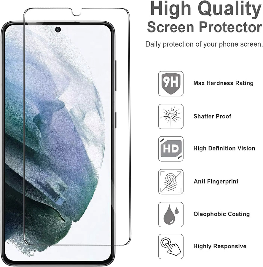 Displayschutz aus gehärtetem Glas für Samsung Galaxy S23 und die Samsung S23-Serie, transparent - Bild 2