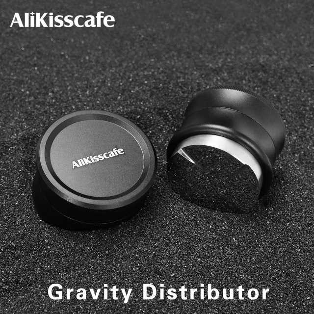 AliKisscafe Kaffee-Verteiler Schwerkraft-Adaptiver Nivellierer aus Edelstahl in Schwarz für 51mm, 54mm und 58mm Siebträger Espresso-Zubehör - Bild 1
