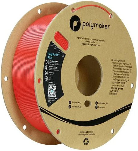 Polymaker PolySonic PLA High Speed Filament Rot 1,75 mm 1 kg - Bild 1