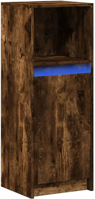 vidaXL LED-Sideboard modern in Räuchereiche, Farbe Braun, B/T/H: 38 x 34 x 100 cm - Bild 1