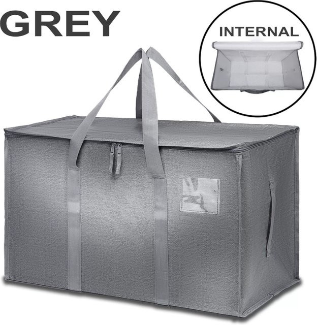 Faltbare Umzugstaschen und Aufbewahrungstaschen aus Textil in Grau, B/H/T: 68,0 x 47,0 x 0 cm - Bild 1