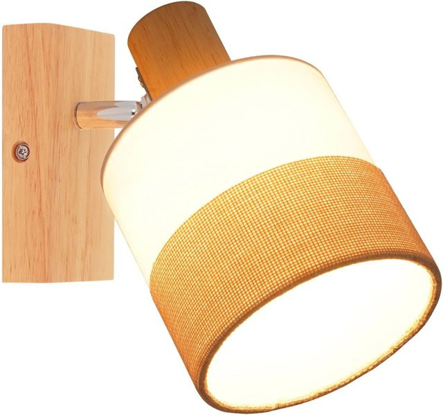 ZMH LED Deckenstrahler Vintage Retro aus Holz und Metall, 1-flammig, schwenkbar, E14, Farbe: Holz/Accent - Bild 1