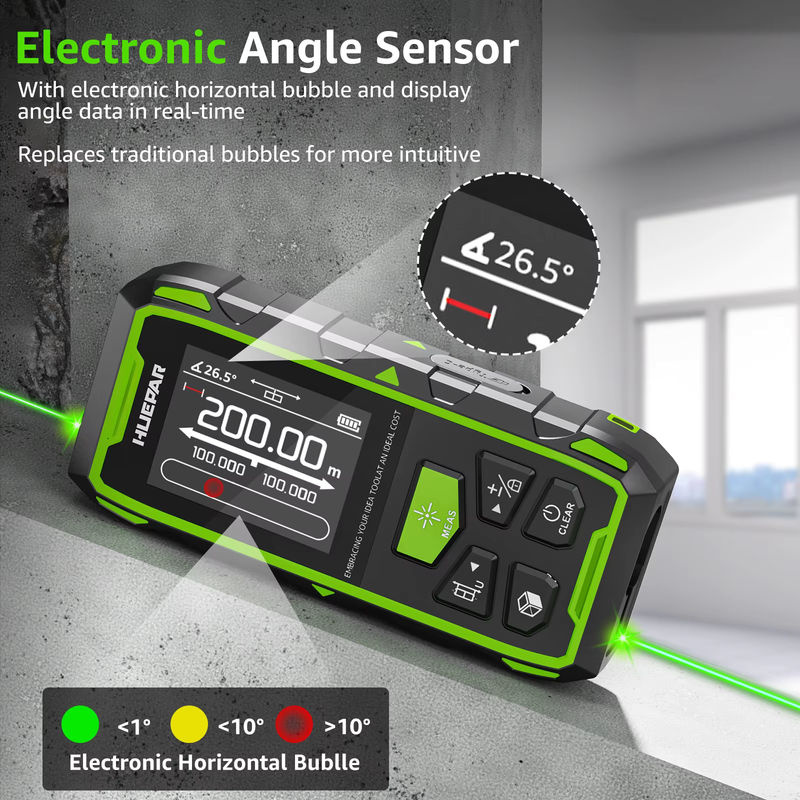 Huepr Dual Green Laser-Entfernungsmesser mit LCD-Display und hoher Genauigkeit, Farbe: Grün - Bild 5