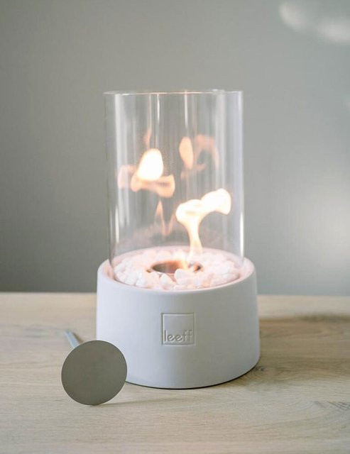 Leeff Stonefire Tischkamin Bio-Ethanol in Weiß, rund, Durchmesser: 29 cm - Bild 1