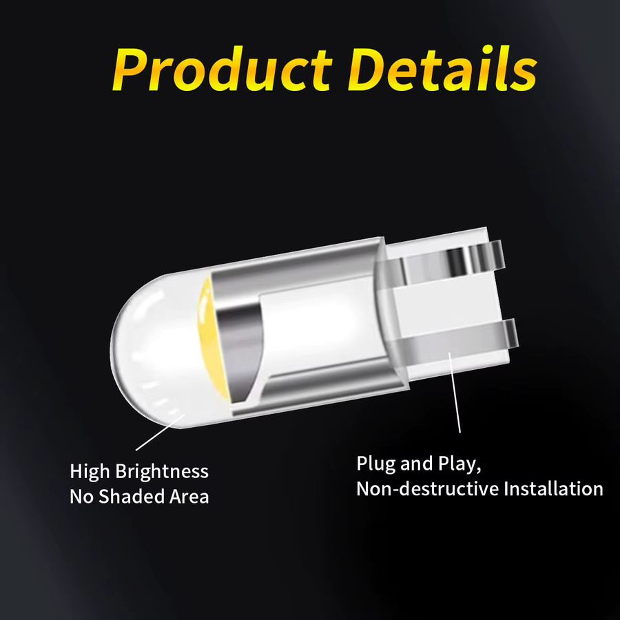 Transparente LED Autolampe W5W T10 WY5W 192 194 168 für Leseleuchte, Breitenmarkierung und Blinker - Bild 4
