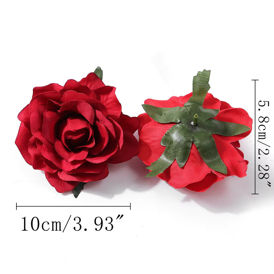 MENGHAO Künstliche Rosenköpfe aus Seide in Blau, 5 Stück, Durchmesser: 10 cm, für Hochzeit und DIY Dekoration - Bild 5
