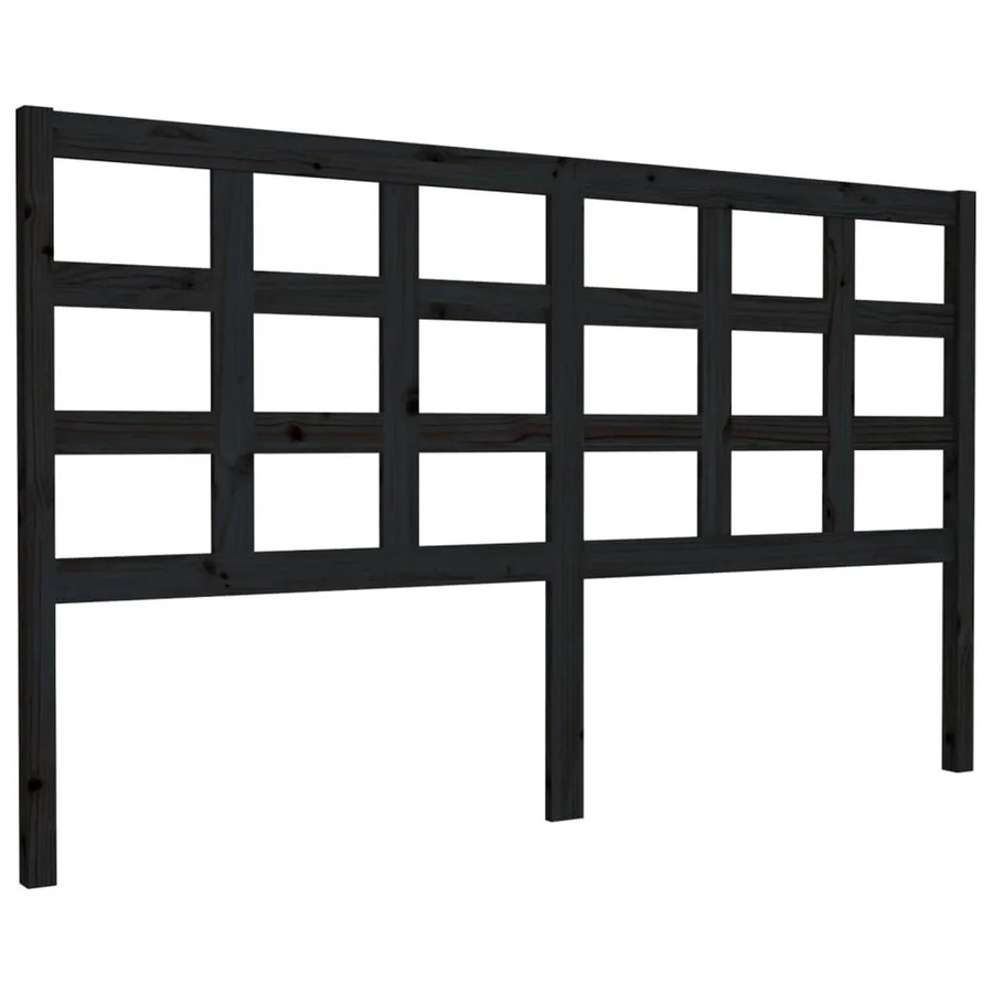 vidaXL Kopfteil aus Massivholz Kiefer in Schwarz, rustikale Optik, Breite: 165,5 cm, Tiefe: 4 cm, Höhe: 100 cm - Bild 2