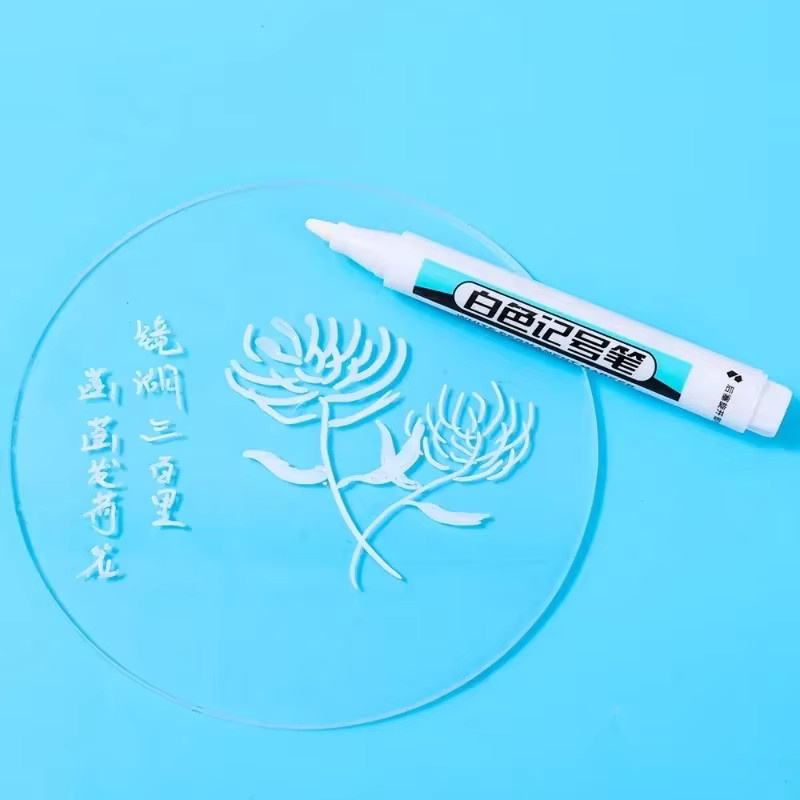 Weiße Permanent Marker Stifte wasserfest und fettbeständig für Glas, Reifen und Notebook in den Stärken 0,7mm, 1mm und 2,5mm - Bild 4