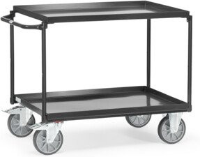 fetra Tischwagen Grey Edition aus Stahl in Anthrazitgrau mit 2 Etagen und Wannen, B: 50 cm, T: 102,1 cm, H: 87 cm - Bild 1