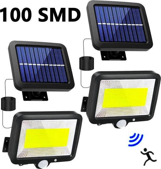 Heinast Solar-Split-Lichter mit Bewegungsmelder und 3 Modi, IP65 wasserdichte Außenlampe in Schwarz für Garten und Wand - Bild 1