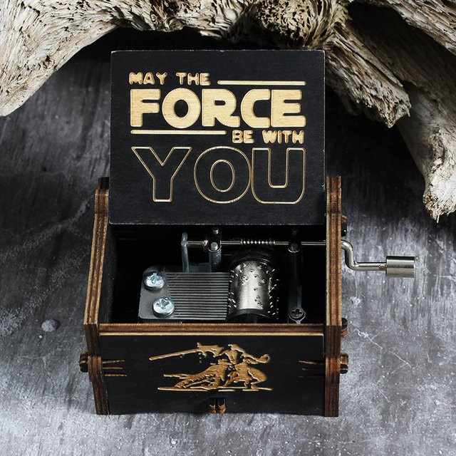Bandai Star Wars Figur, hölzerne Spieluhr, Holz, Schwarz - Bild 1
