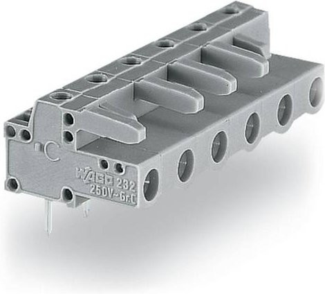 WAGO Buchsengehäuse-Platine 232 Polzahl Grau 50 Stück Rastermaß: 7,50 mm 232-836 - Bild 1