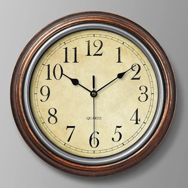 Beau Maison Wanduhr Retro Design Beige Runde Quarz Wanduhr mit Silent-Funktion Durchmesser: 29 cm - Bild 1