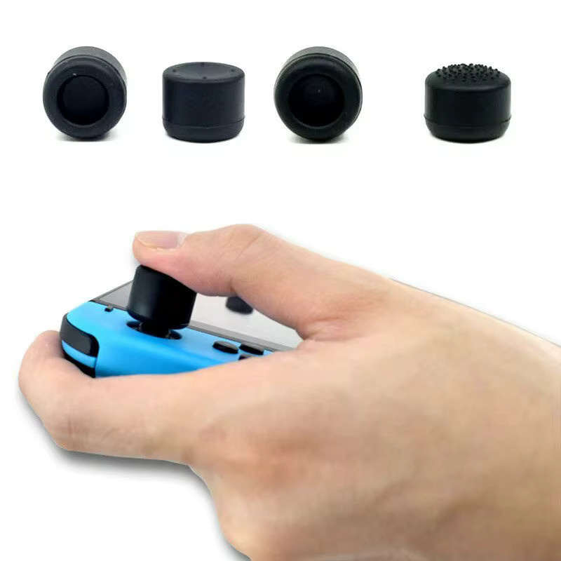 DATA FROG 8 Stück Silikon-Joystick-Abdeckungen im Pilzstil für Nintendo Switch und OLED-Controller, Schwarz - Bild 4