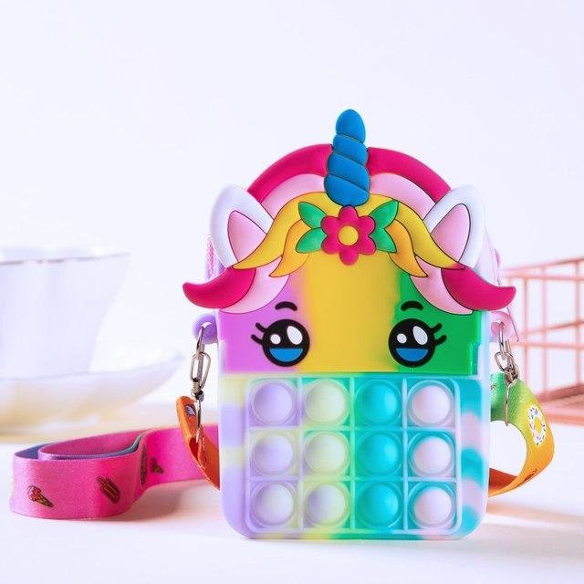 Pop-Tasche Silikon Sensorisches Push-Pop-Blasenbeutel, Umhängetasche, Antistress-Spielzeug - Bild 1