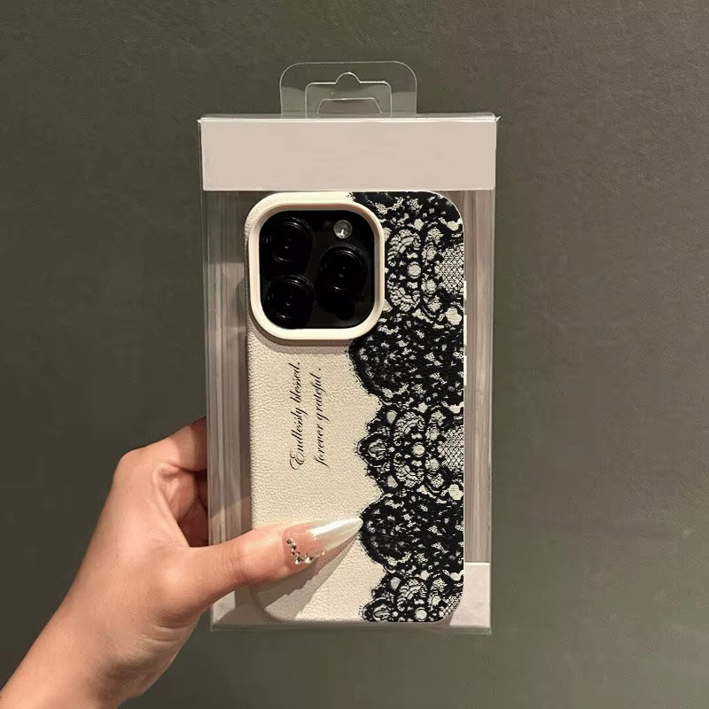 Schwarze Handyhülle aus Lederimitat mit Spitzen-Lichee-Muster für Samsung Galaxy A57 A36 A26 A07 A55 A25 A24 A15 A14 A05S A05 4G 5G - Bild 3