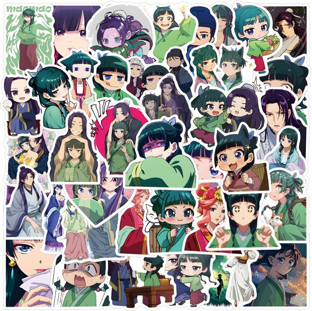 60 Stück Maomao Apothecary Diaries Aufkleber Jinshi DIY Sticker für Scrapbooking und Handy in Multicolour, wasserfeste Aufkleber - Bild 1